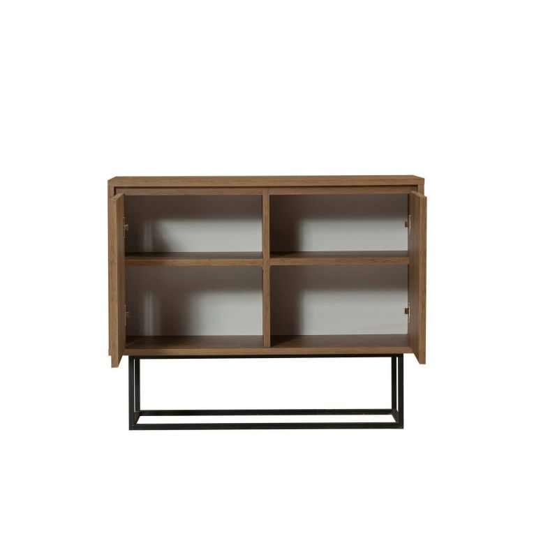 Consolle salotto 90x36x72h cm noce e nero - Credenza Indiano