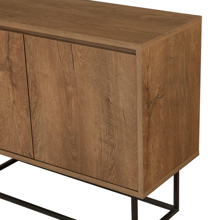 Consolle salotto 90x36x72h cm noce e nero - Credenza Indiano