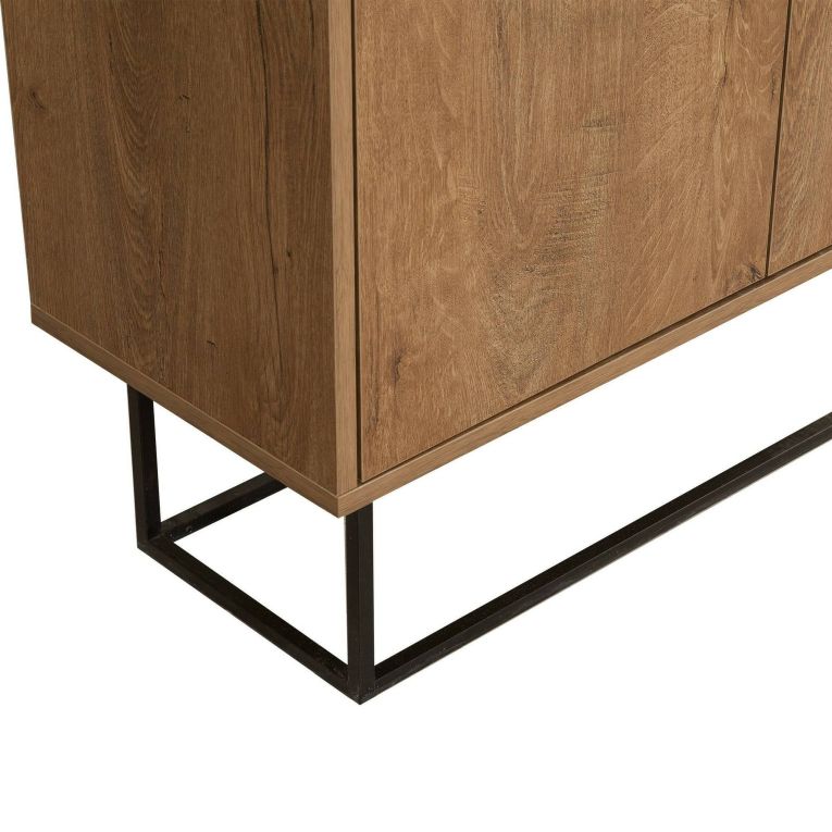 Consolle salotto 90x36x72h cm noce e nero - Credenza Indiano