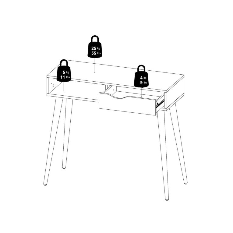 Consolle scandi 103x43x89h cm bianco e quercia - Diaspo
