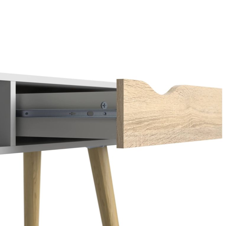Consolle scandi 103x43x89h cm bianco e quercia - Diaspo