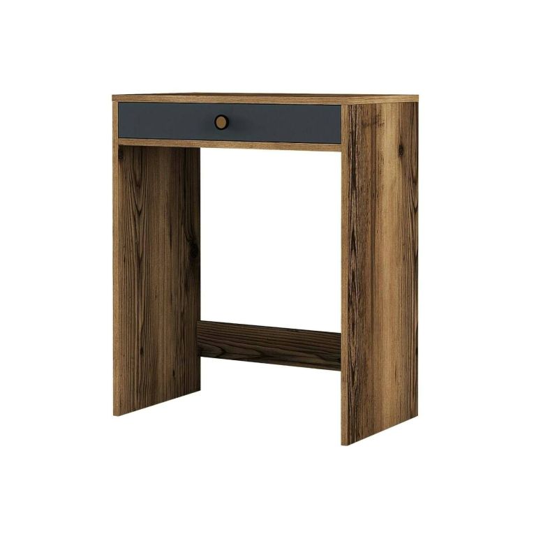Consolle Solstice, Tavolo allungabile multiuso, Consolle ingresso, Ripiano con allunghe, 70x85h40 cm, Noce e Antracite