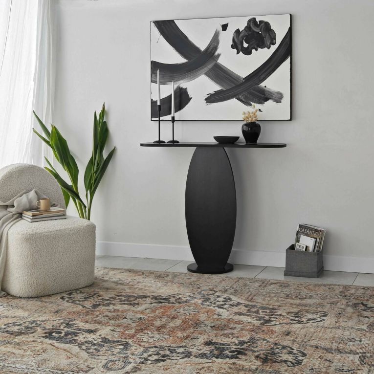 Consolle Toliman, Tavolo allungabile multiuso, Consolle ingresso, Ripiano con allunghe, 100x30h81 cm, Antracite