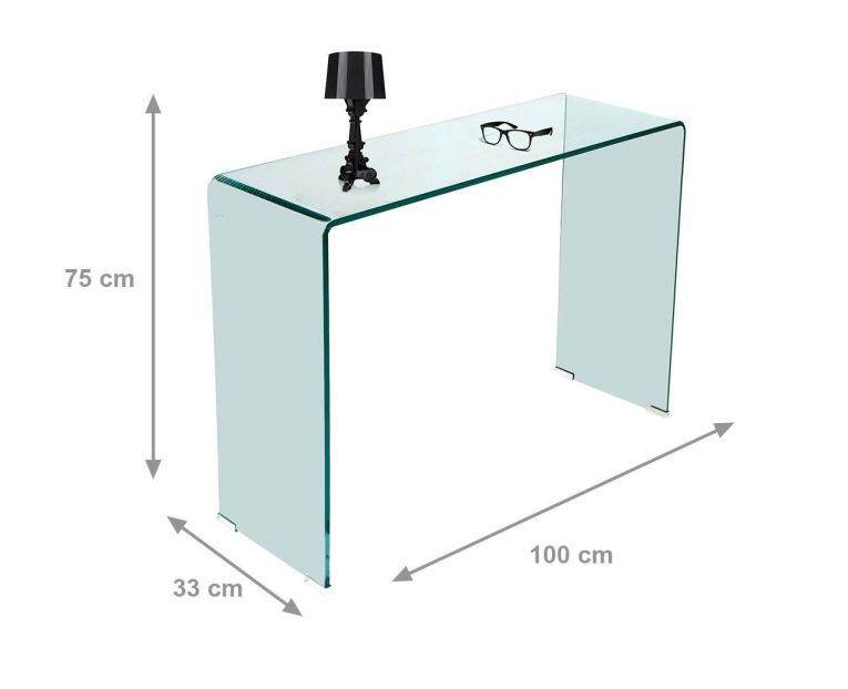 Consolle Trasparente Ripiani 100x33x75h cm, Vani - Cavedine