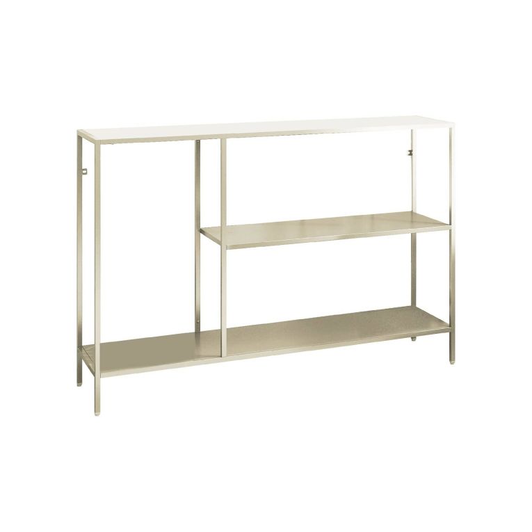 Consolle Uva, Tavolo multiuso, Mobiletto d'appoggio, Scrivania da corridoio, 120x30 h80 cm, Panna