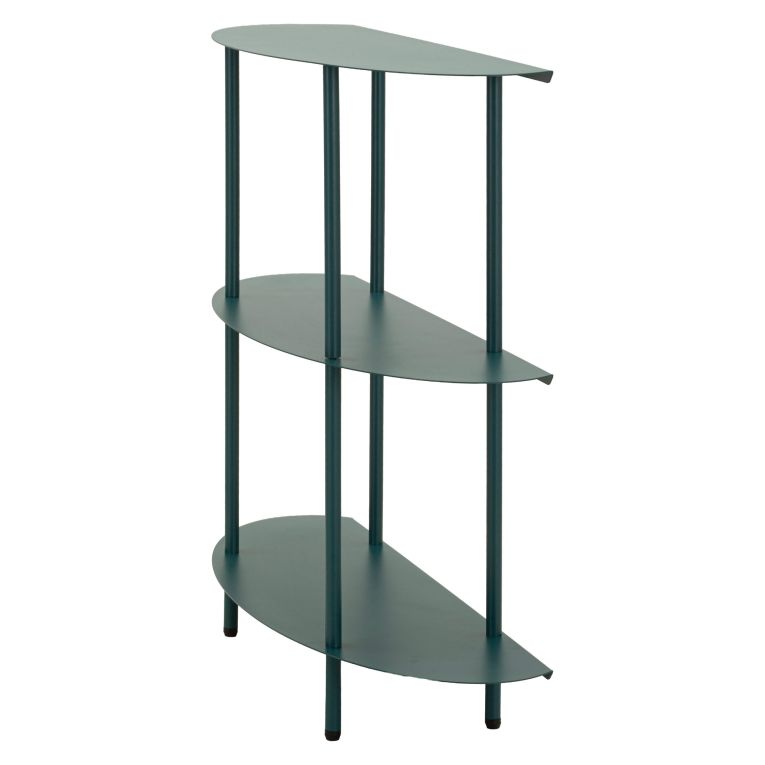 Consolle Verde Ottanio 3 Ripiani Colore Ripiano Verde 6x31x93h cm, Sfumatura Colore Struttura Ottanio - Gamitimi