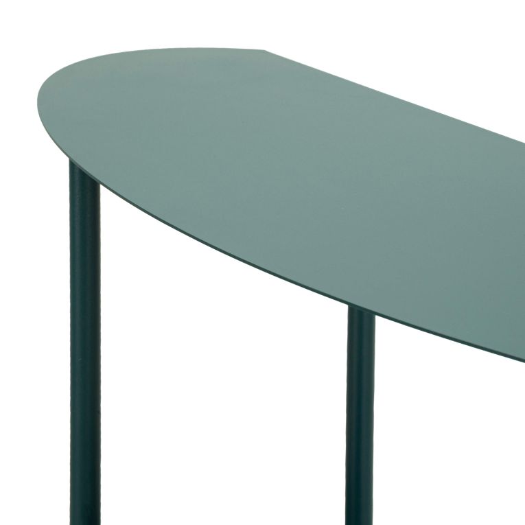 Consolle Verde Ottanio 3 Ripiani Colore Ripiano Verde 6x31x93h cm, Sfumatura Colore Struttura Ottanio - Gamitimi