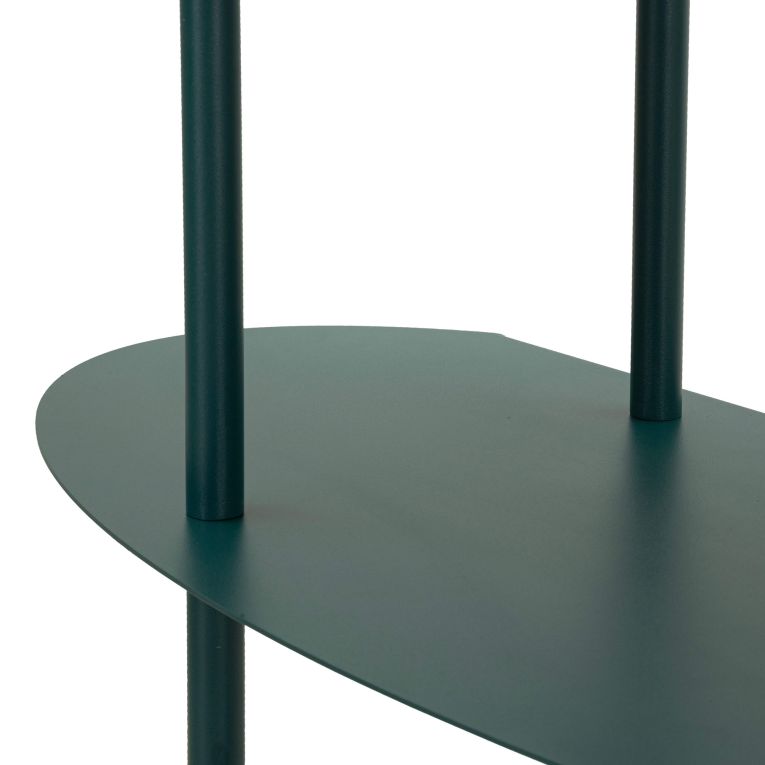 Consolle Verde Ottanio 4 Ripiani Colore Ripiano Verde 10x42x132h cm, Sfumatura Colore Struttura Ottanio - Gamisi