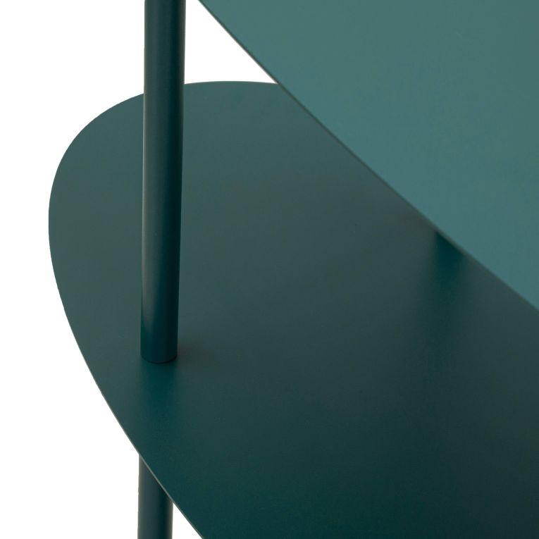 Consolle Verde Ottanio 4 Ripiani Colore Ripiano Verde 10x42x132h cm, Sfumatura Colore Struttura Ottanio - Gamisi