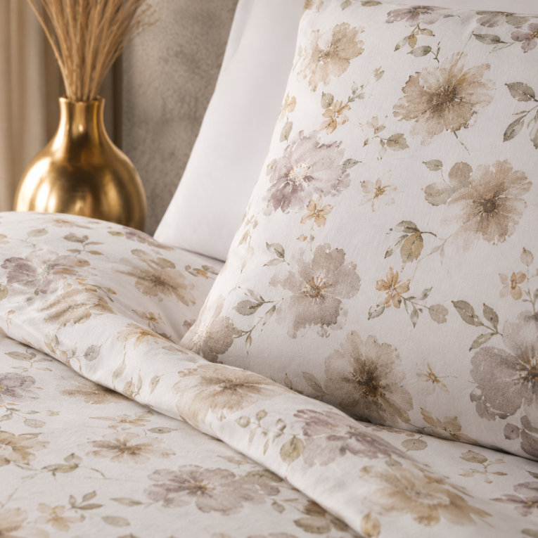 Copripiumino Matrimoniale Bianco Marrone Federa Inclusa 260x200 cm - Ronabasde Luxury