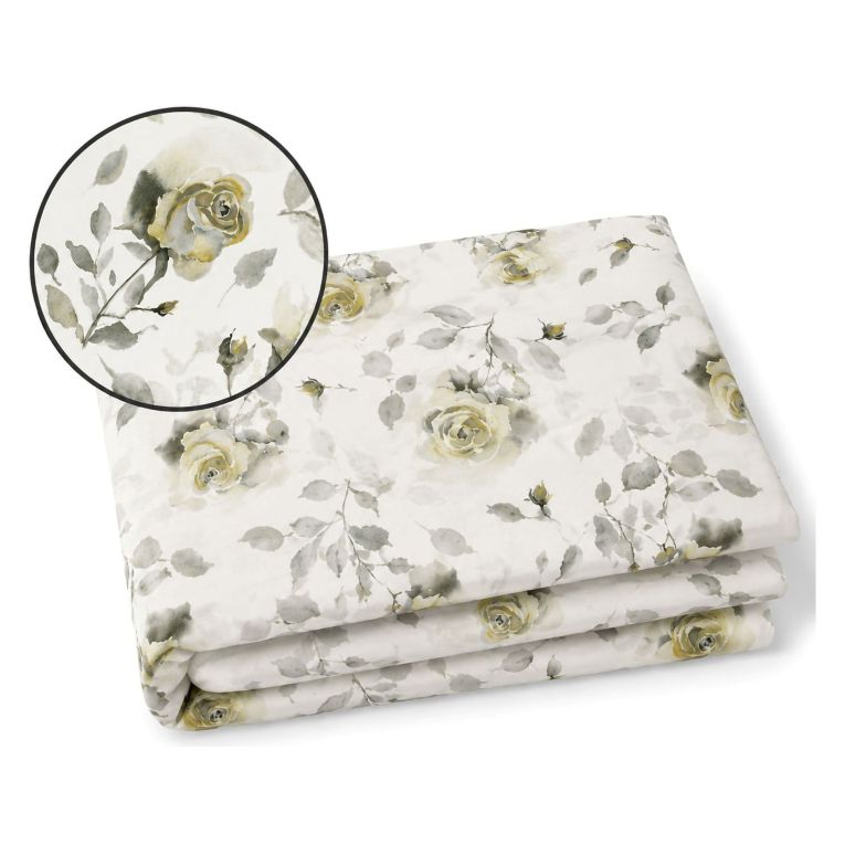 Copripiumino Matrimoniale Giallo Bianco Federa Inclusa 300x250 cm, Raso 250 Fili in Cotone Pettinato e Mercerizzato - Sada Luxury