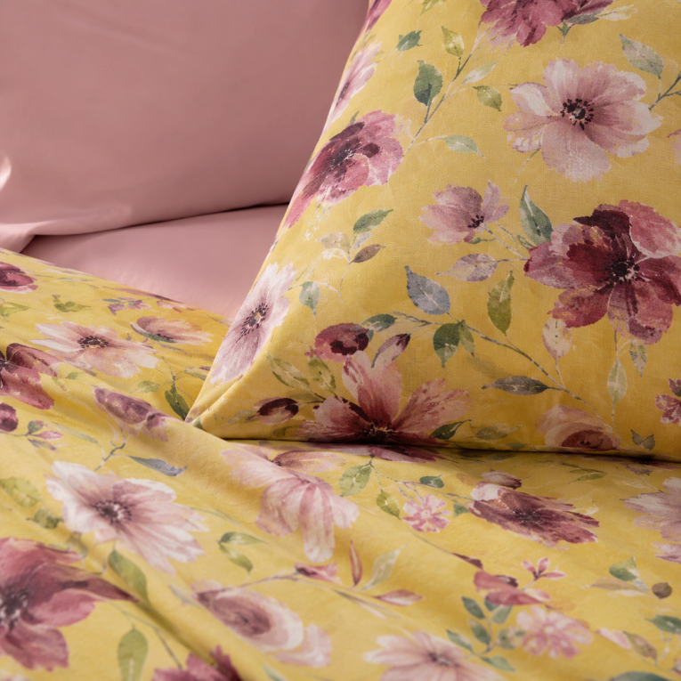 Copripiumino Matrimoniale Giallo Senape Federa Inclusa 260x200 cm - Ronabasde Luxury