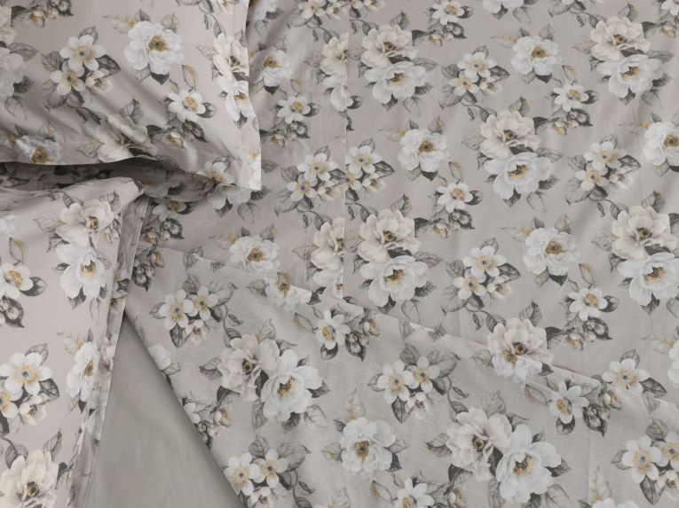 Copripiumino Matrimoniale Grigio Federa Inclusa 300x250 cm, Percalle 210 Fili in Cotone Pettinato e Mercerizzato - Sadakare Luxury