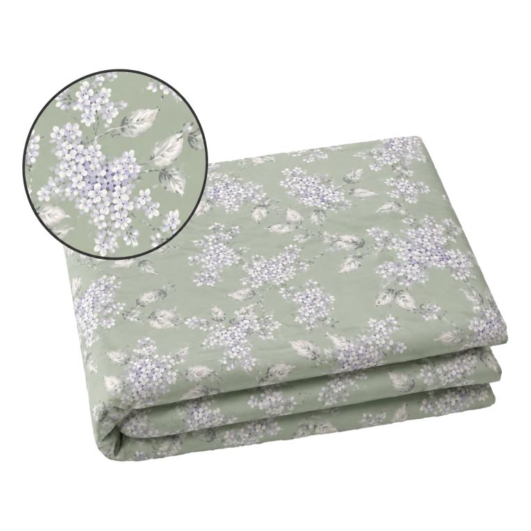 Copripiumino Matrimoniale Verde Federa Inclusa 300x250 cm, Percalle 210 Fili in Cotone Pettinato e Mercerizzato - Sabato Luxury