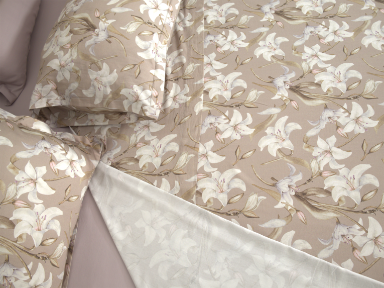 Copripiumino Matrimoniale Viola Lilla Federa Inclusa 300x250 cm, Raso 250 Fili in Cotone Pettinato e Mercerizzato - Saha Luxury