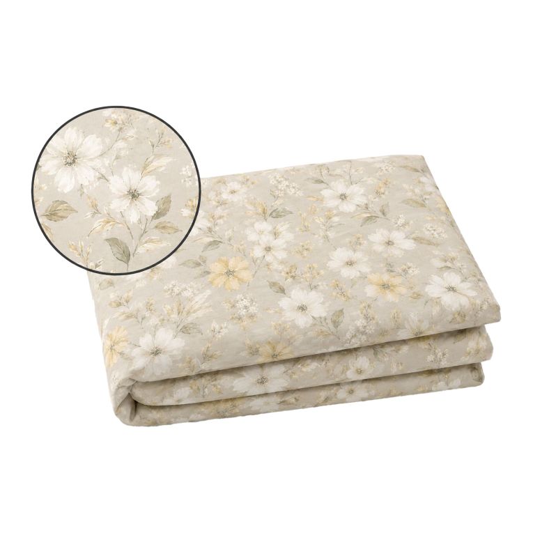 Copripiumino Piazza e Mezza Bianco Crema oro Percalle 170 Fili in Cotone Pettinato e Mercerizzato - Ropame Luxury