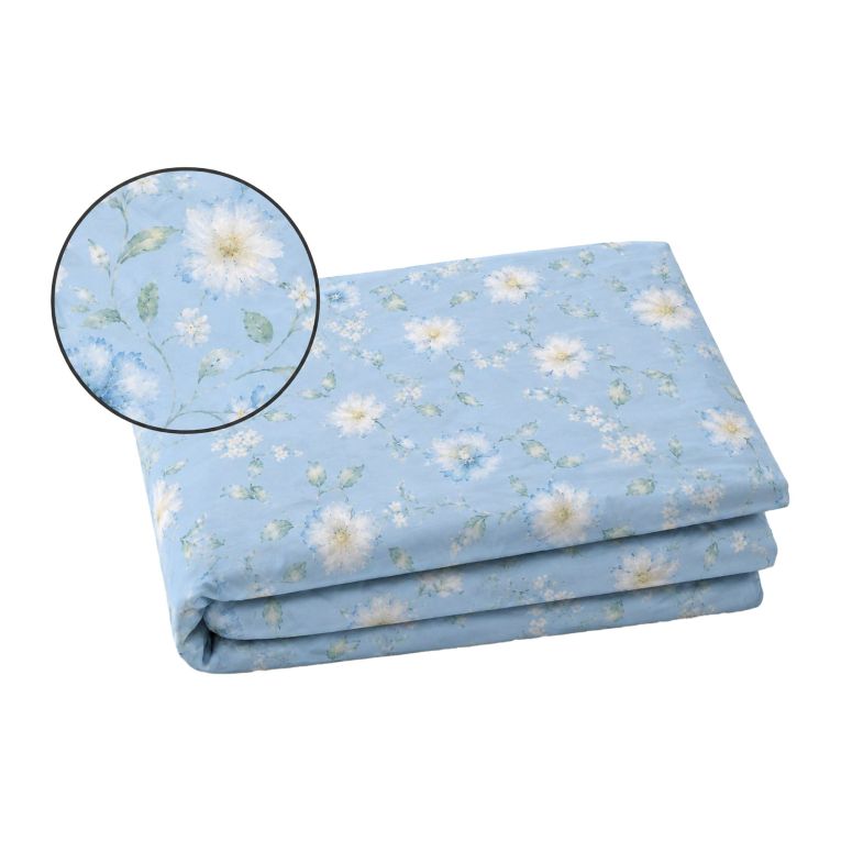 Copripiumino Singolo blu Federa Inclusa 200x160 cm, Percalle 170 Fili in Cotone Pettinato e Mercerizzato - Ronamiba Luxury