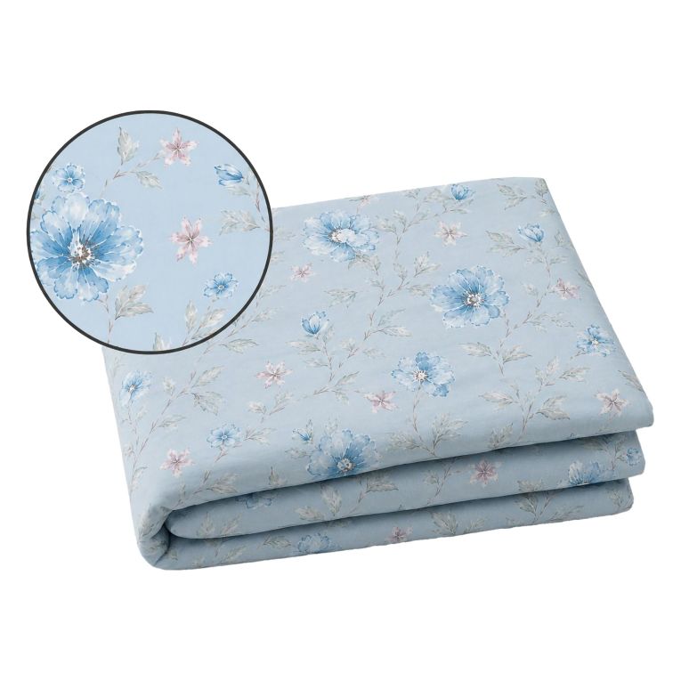 Copripiumino Singolo blu Federa Inclusa 200x160 cm, Percalle 170 Fili in Cotone Pettinato e Mercerizzato - Ropali Luxury