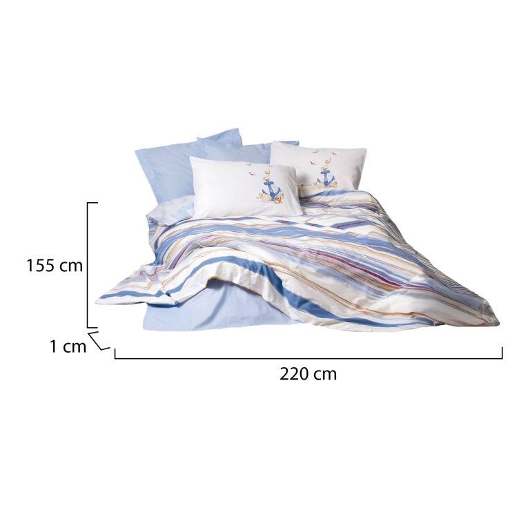 Copripiumino singolo Helena, 220x155 cm, Blu