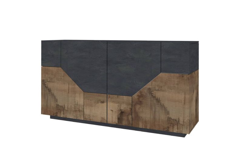 Credenza acero e ardesia 158x43x86h cm 4 ante - Agis