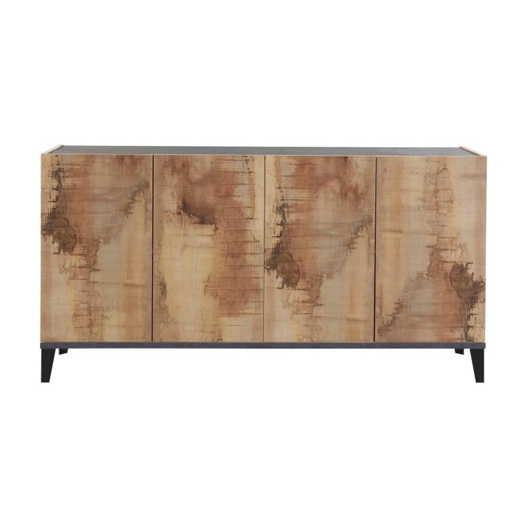 Credenza acero e ardesia 160x40x82h cm 4 ante - Ashley