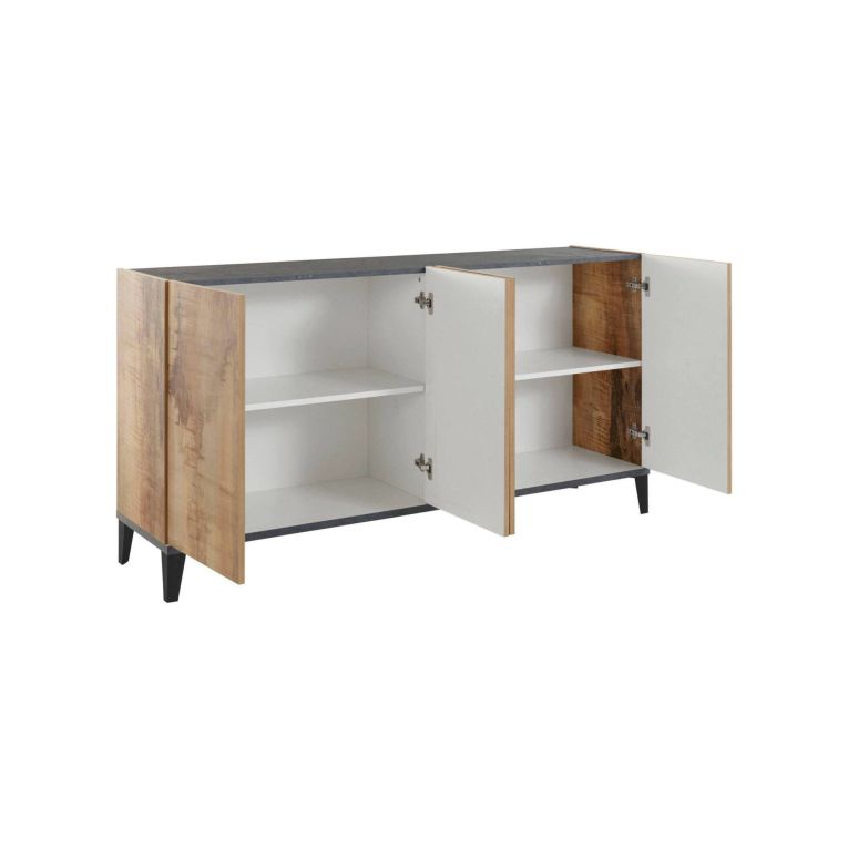 Credenza acero e ardesia 160x40x82h cm 4 ante - Ashley