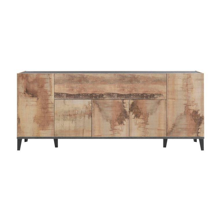 Credenza acero e ardesia 200x40x82h cm 6 ante - Amour