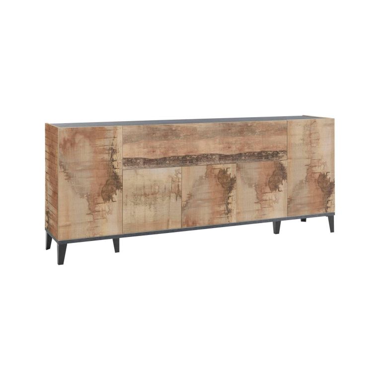 Credenza acero e ardesia 200x40x82h cm 6 ante - Amour