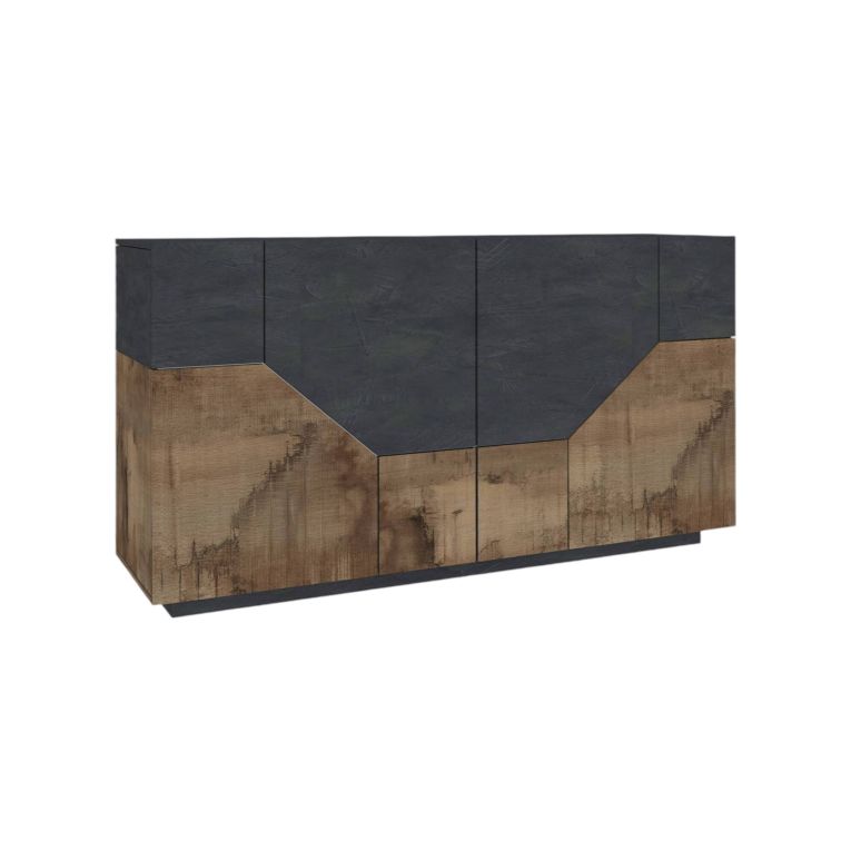 Credenza acero e ardesia 200x43x86h cm 4 ante - Ania