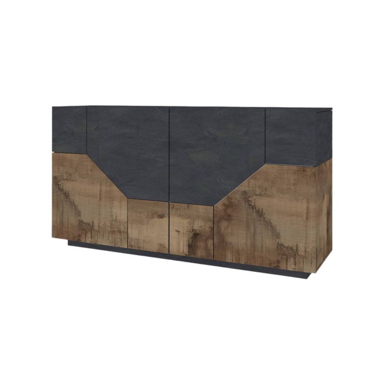 Credenza acero e ardesia 200x43x86h cm 4 ante - Ania