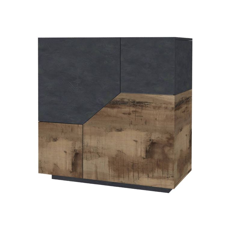 Credenza acero e ardesia 79x43x86h cm 2 ante - Amento