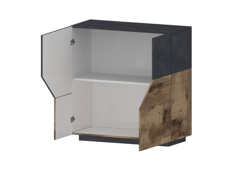 Credenza acero e ardesia 79x43x86h cm 2 ante - Amento