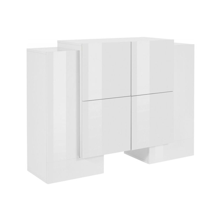 Credenza Age, cm 130x45h100, Bianco lucido