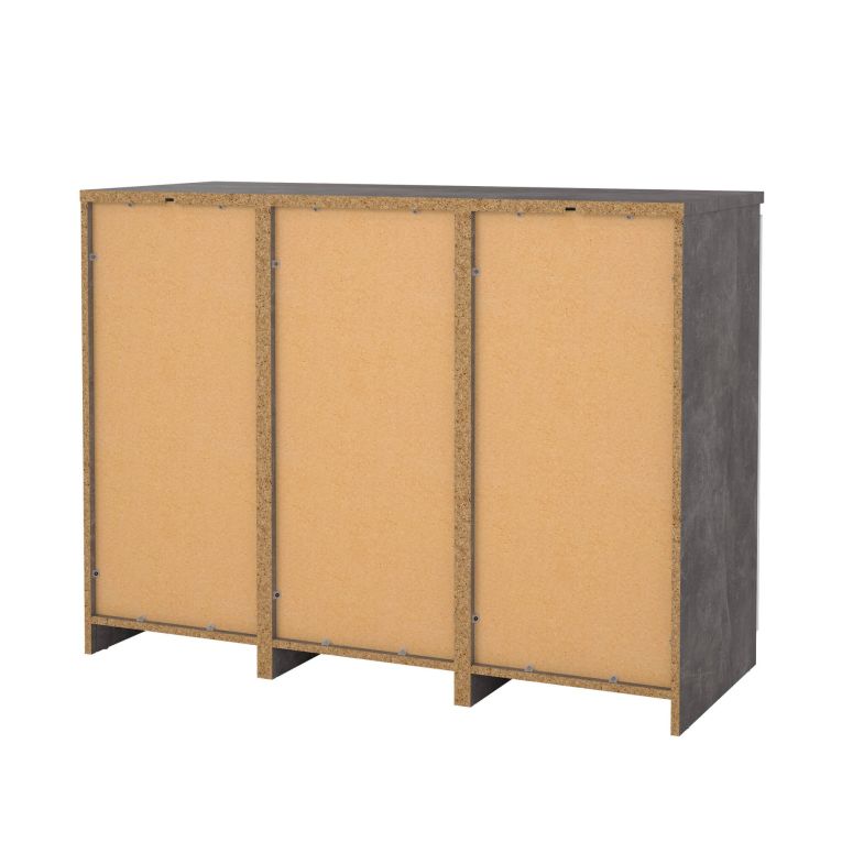 Credenza Alix, Buffet da soggiorno, Madia da salotto, Dispensa da cucina, 50x121 h91 cm, Cemento e Bianco