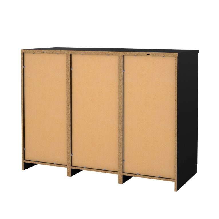 Credenza Alix, Buffet da soggiorno, Madia da salotto, Dispensa da cucina, 50x121 h91 cm, Nero