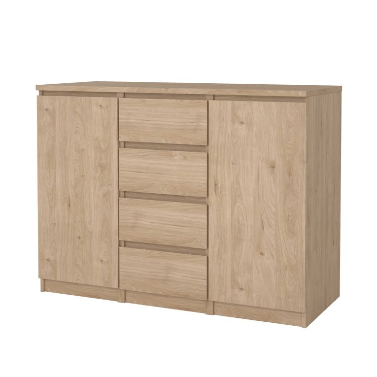 Credenza Alix, Buffet da soggiorno, Madia da salotto, Dispensa da cucina, 50x121 h91 cm, Rovere