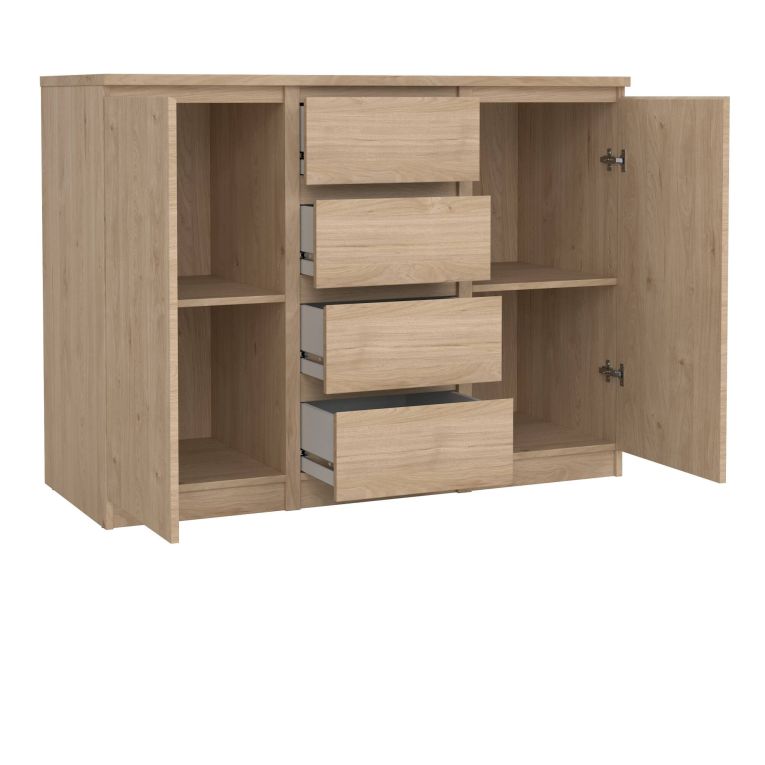 Credenza Alix, Buffet da soggiorno, Madia da salotto, Dispensa da cucina, 50x121 h91 cm, Rovere
