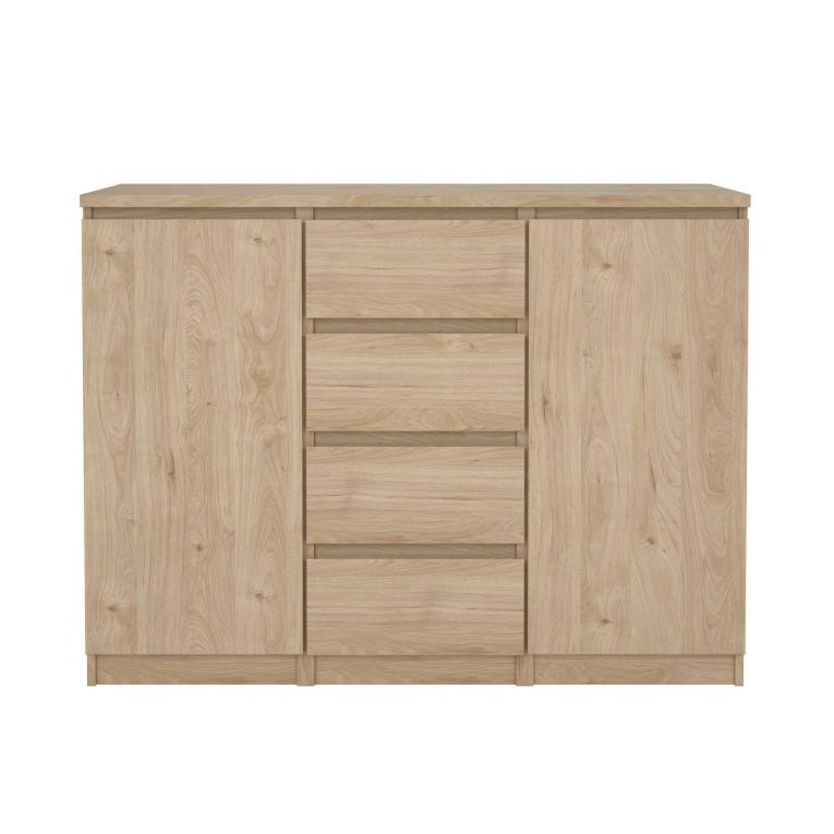 Credenza Alix, Buffet da soggiorno, Madia da salotto, Dispensa da cucina, 50x121 h91 cm, Rovere