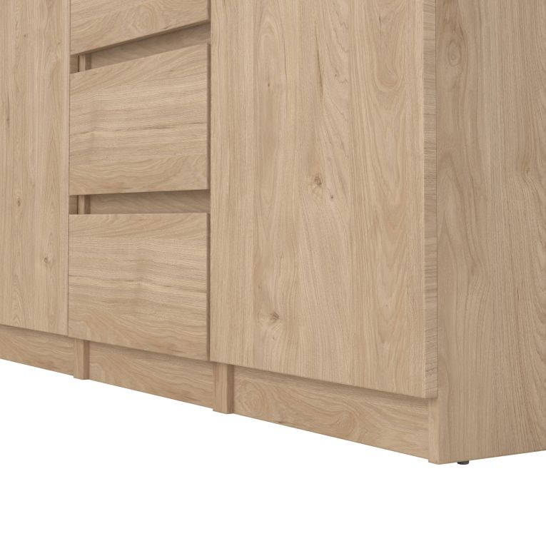 Credenza Alix, Buffet da soggiorno, Madia da salotto, Dispensa da cucina, 50x121 h91 cm, Rovere