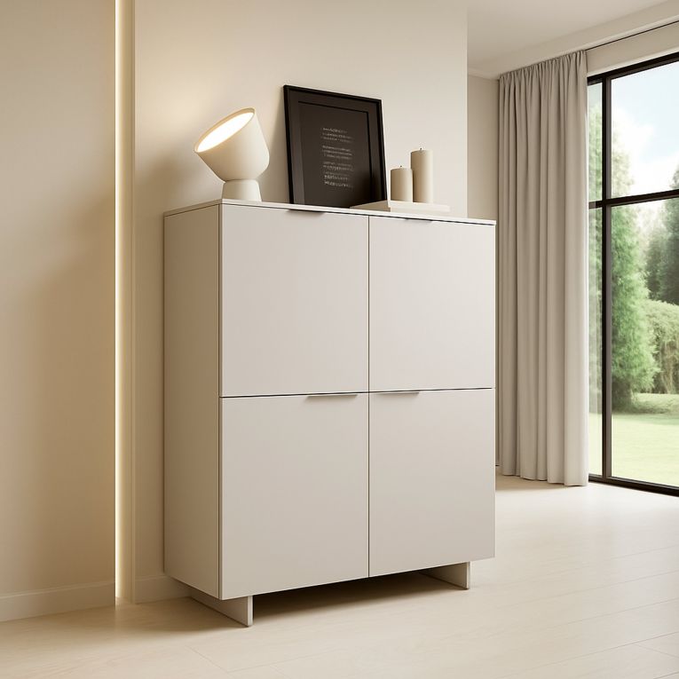 Credenza alta beige 100x41x145h cm 4 ante - Colonno