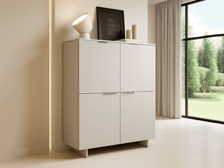 Credenza alta beige 100x41x145h cm 4 ante - Colonno