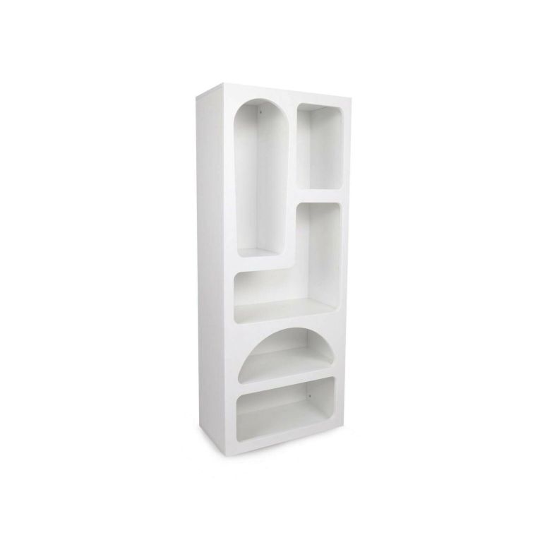 Credenza alta bianca 60x32x150h cm 5 vani - Arsenio