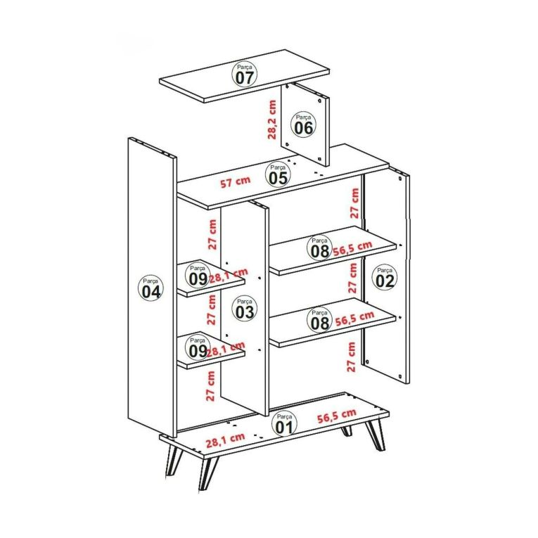 Credenza alta bianca 90x32x132h cm 2 ante - Tormalina