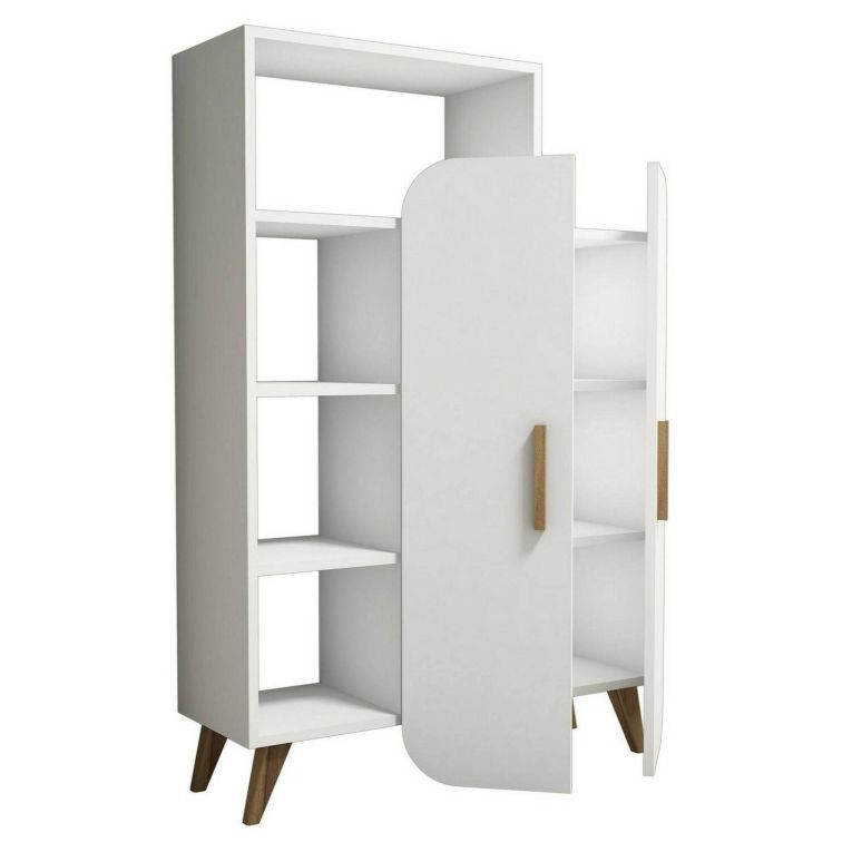 Credenza alta bianca 90x32x132h cm 2 ante - Tormalina