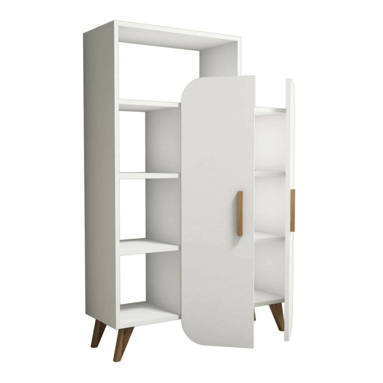 Credenza alta bianca 90x32x132h cm 2 ante - Tormalina