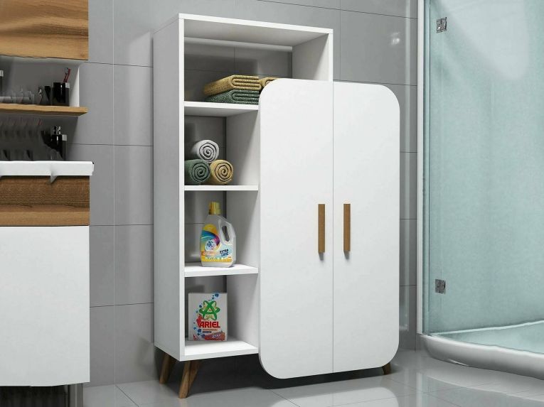 Credenza alta bianca 90x32x132h cm 2 ante - Tormalina