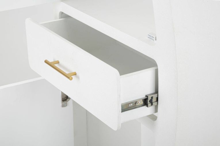 Credenza alta bianca e oro 60x32x133h cm 2 ante e 1 cassetto - Tellier