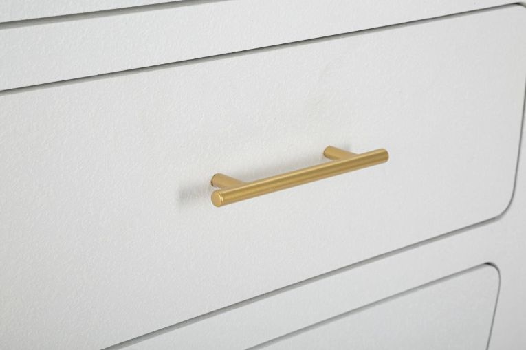 Credenza alta bianca e oro 60x32x133h cm 2 ante e 1 cassetto - Tellier
