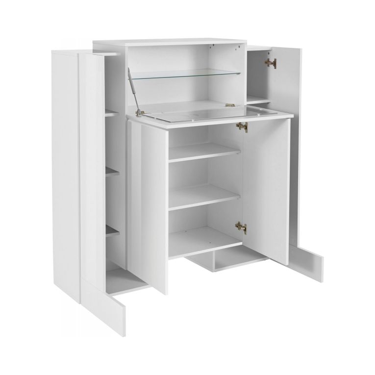 Credenza alta bianco lucida 130x45x135h cm 5 ante - Acquadolce