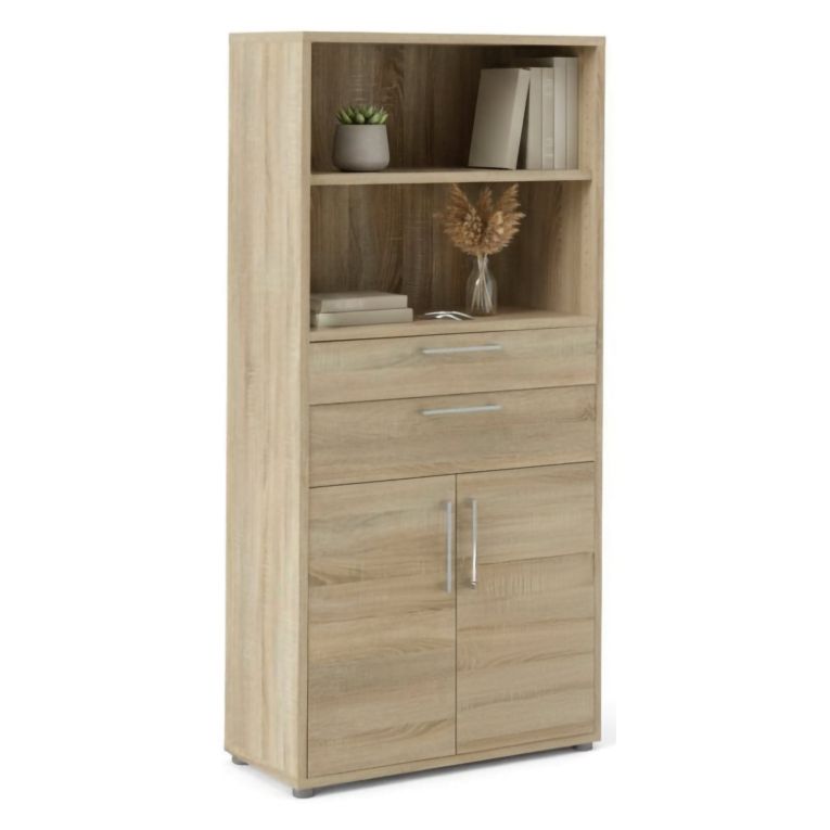 Credenza alta quercia 89x40x185h cm 2 ante e 2 cassetti - Albidona